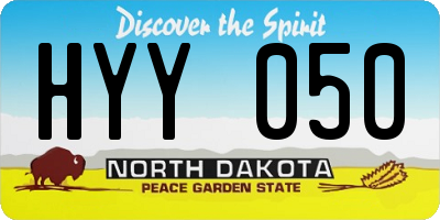 ND license plate HYY050
