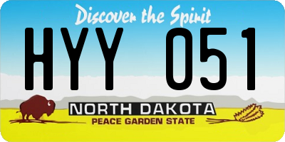 ND license plate HYY051