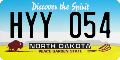 ND license plate HYY054