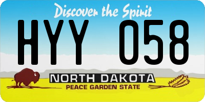 ND license plate HYY058