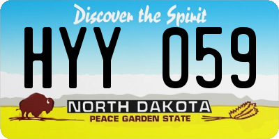ND license plate HYY059