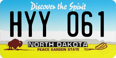 ND license plate HYY061