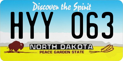 ND license plate HYY063