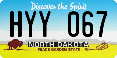 ND license plate HYY067
