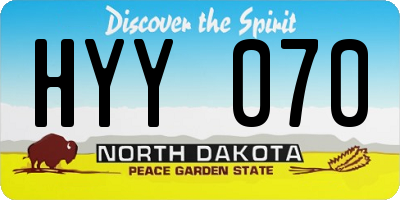 ND license plate HYY070