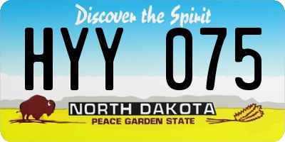 ND license plate HYY075