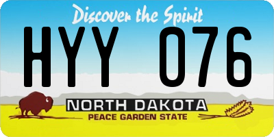 ND license plate HYY076