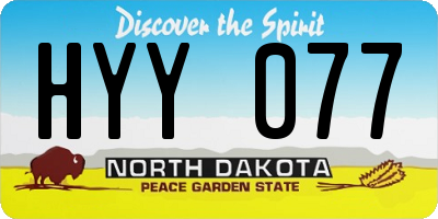 ND license plate HYY077