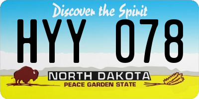 ND license plate HYY078