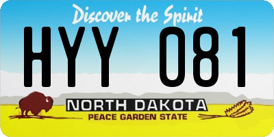 ND license plate HYY081