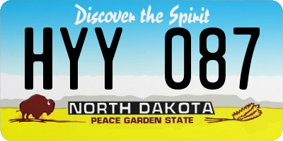 ND license plate HYY087