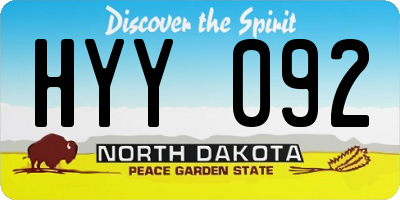 ND license plate HYY092