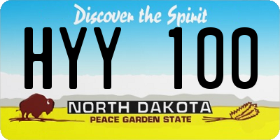 ND license plate HYY100