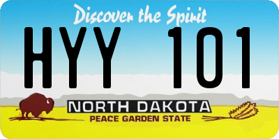 ND license plate HYY101