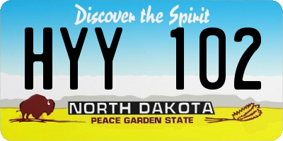 ND license plate HYY102