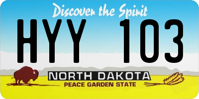 ND license plate HYY103