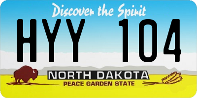 ND license plate HYY104