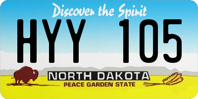ND license plate HYY105