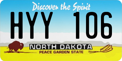 ND license plate HYY106