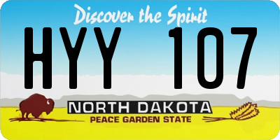 ND license plate HYY107
