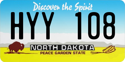 ND license plate HYY108