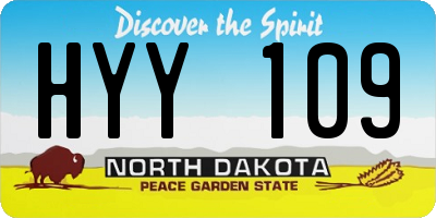 ND license plate HYY109
