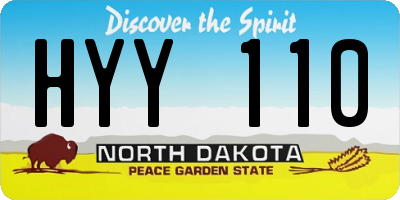ND license plate HYY110
