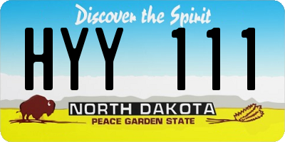 ND license plate HYY111