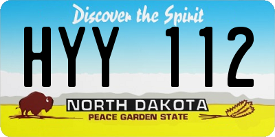 ND license plate HYY112