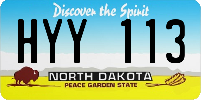 ND license plate HYY113