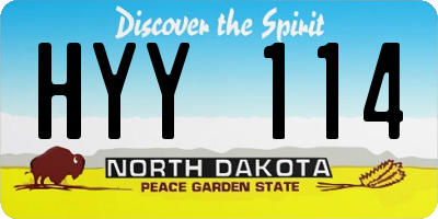 ND license plate HYY114