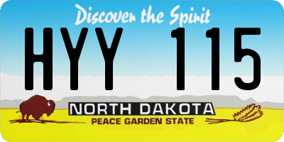 ND license plate HYY115
