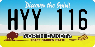 ND license plate HYY116