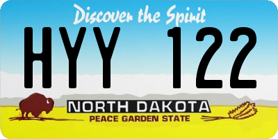 ND license plate HYY122