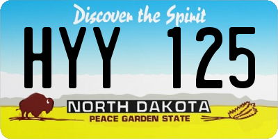 ND license plate HYY125