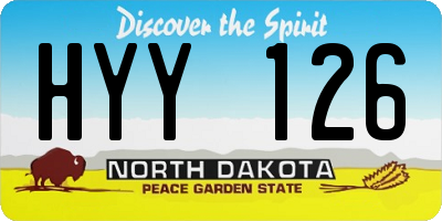 ND license plate HYY126