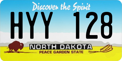 ND license plate HYY128