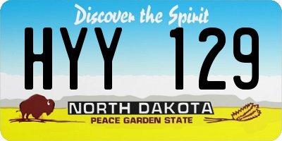 ND license plate HYY129