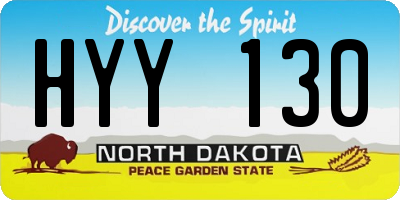 ND license plate HYY130