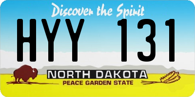 ND license plate HYY131