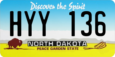 ND license plate HYY136