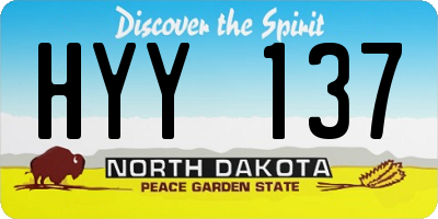 ND license plate HYY137