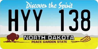 ND license plate HYY138