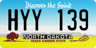 ND license plate HYY139