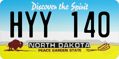 ND license plate HYY140