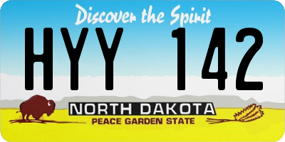 ND license plate HYY142