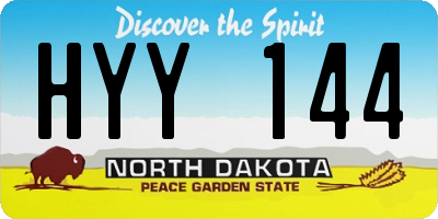 ND license plate HYY144