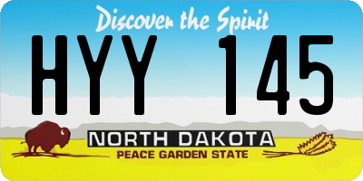 ND license plate HYY145
