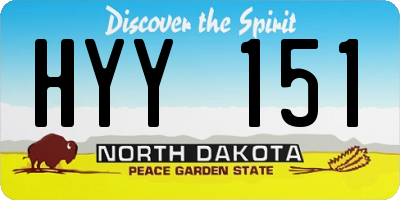 ND license plate HYY151