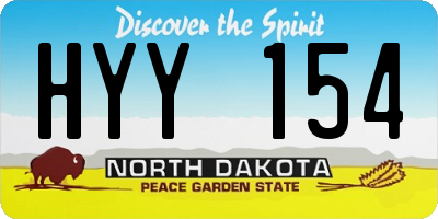 ND license plate HYY154
